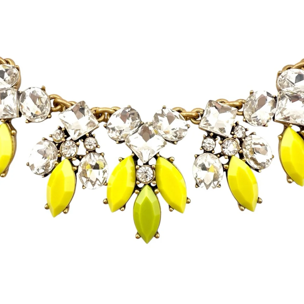 J Crew Necklace in Yellow, Pale Green & White